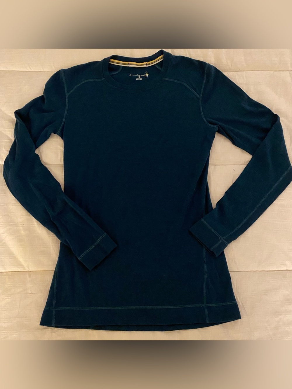 Smartwool Base Layer Top Womens S Blue Merino Wool Thermal Gorpcore Outdoor Logo